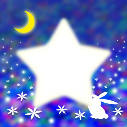 crescent moon star rabbit