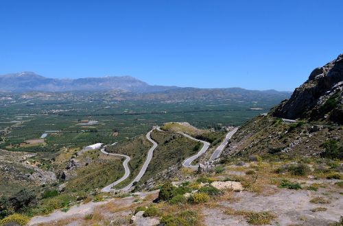 crete mountains streets