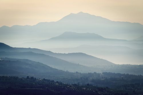 crete fog mountains