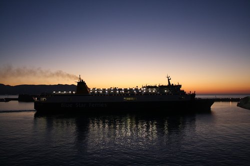 crete  heraklion port  sunset