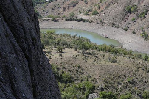 crimea lake in the mountains nature