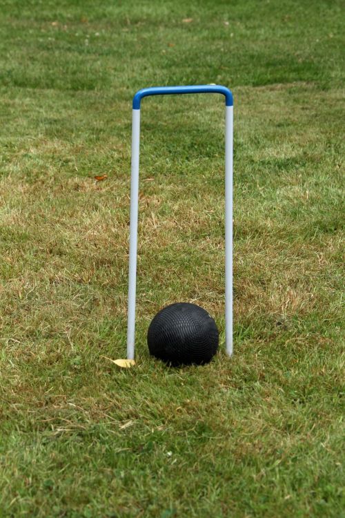 croquet wooden balls hoop