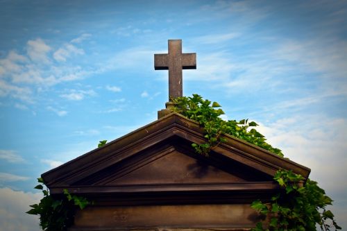 cross tombstone old cemetery