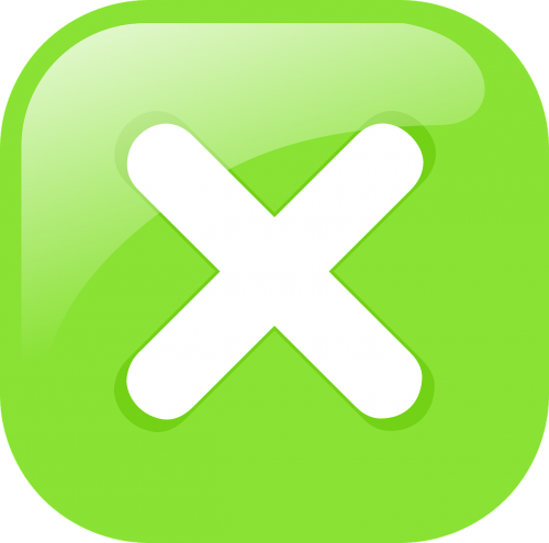 cross green button