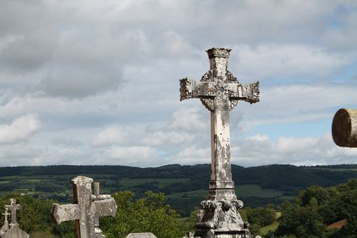 cross cemetery stone