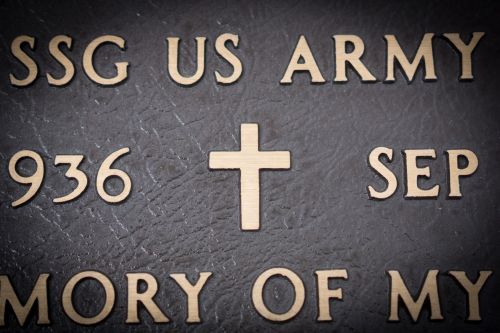 Cross On Veteran's Gravestone