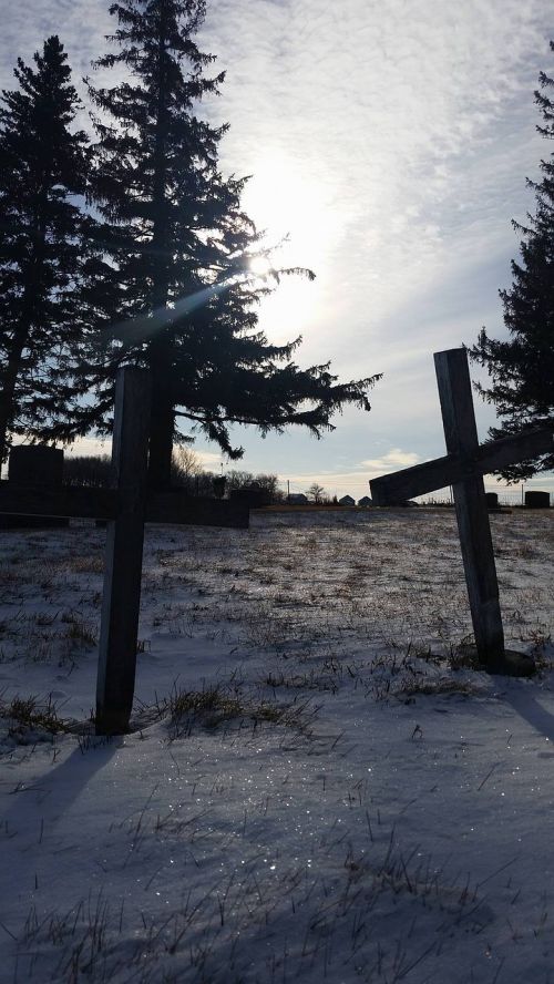 crosses snow graves