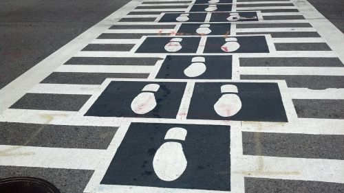 crosswalk footprints pedestrian