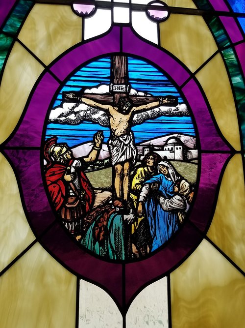 crucifixion  window  passion