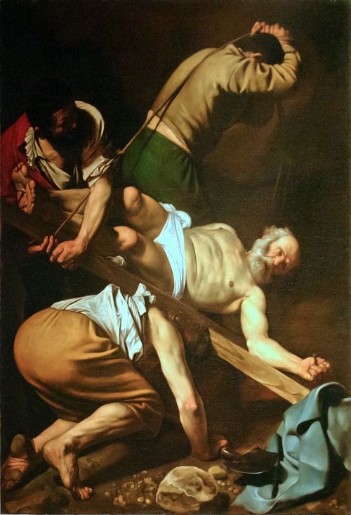 crucifixion of st peter painting caravaggio