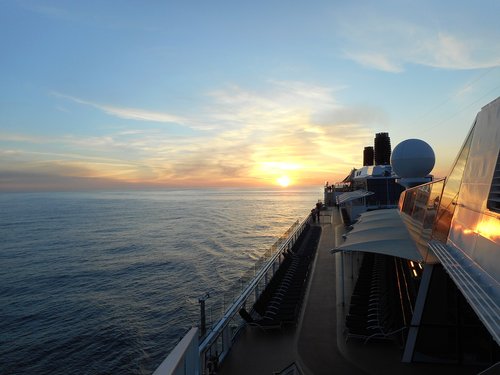 cruise  ship  sunset