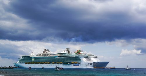 cruise ship storm clouds sea