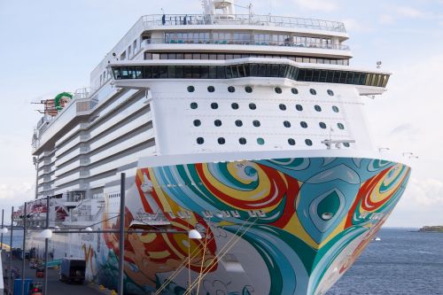 cruise ship offset colorful