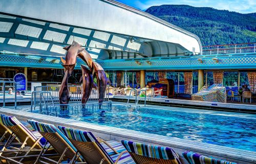 cruise ship deck of ship pool