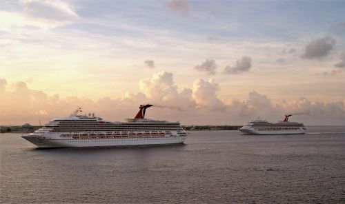 Cruise Ships At Sunrise