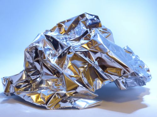 Crumpled Aluminum Foil Background