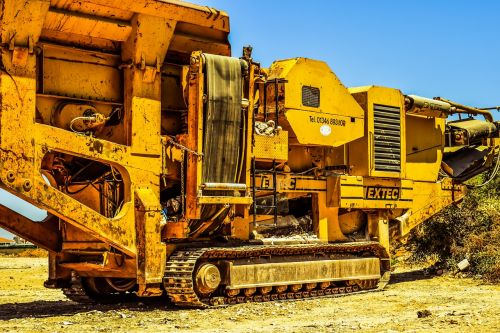 crusher heavy machine yellow