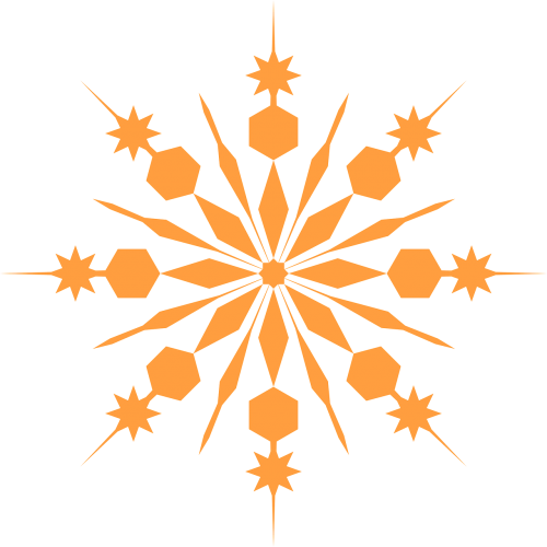 crystal orange snowflake