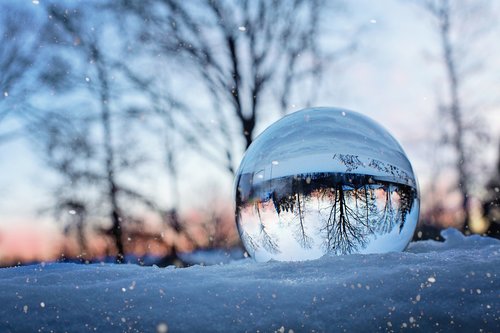 crystal ball  snow  winter