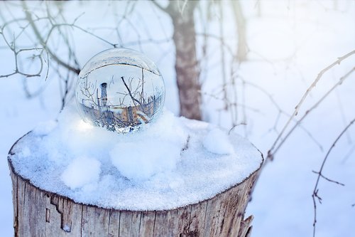 crystal ball  snow  winter