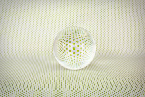 crystal ball  reflection  polka dots