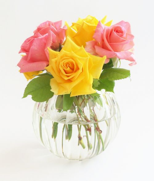 crystal vase flowers roses