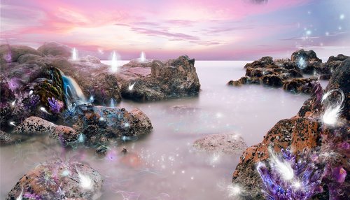 crystals  landscape  light