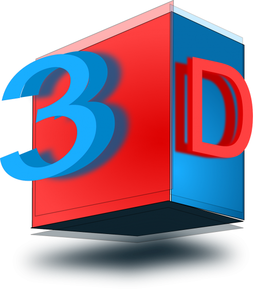 cube 3d blue