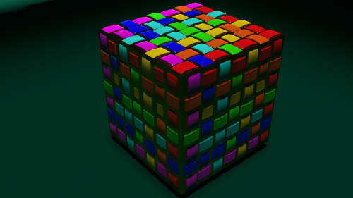 cube the colors of the rainbow 3d
