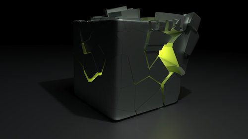 cube  light  exploded