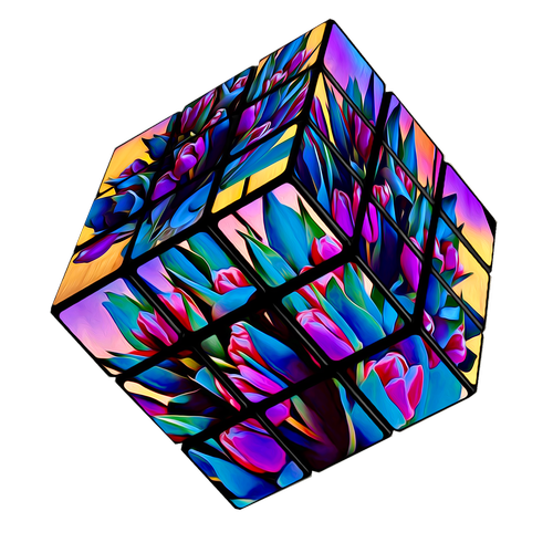 cube  floral  background