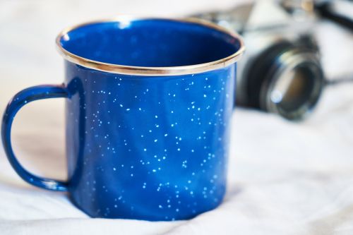 cup blue coffee