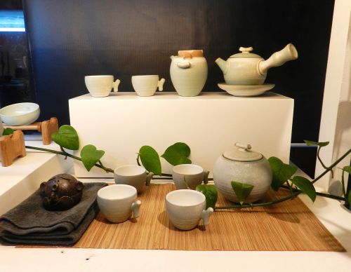 cup tea set scene