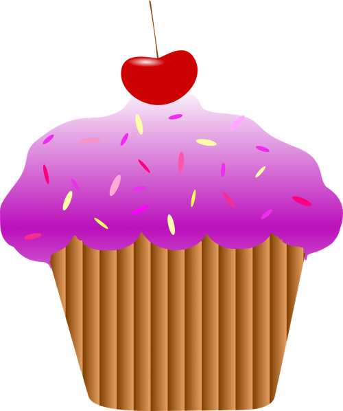 cupcake cherry purple