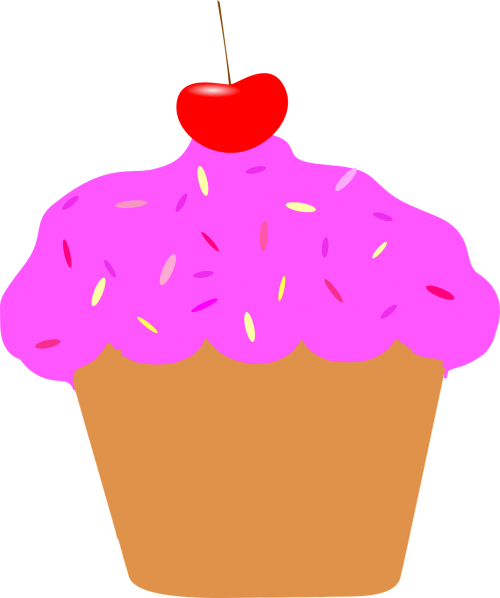 cupcake cherry pink
