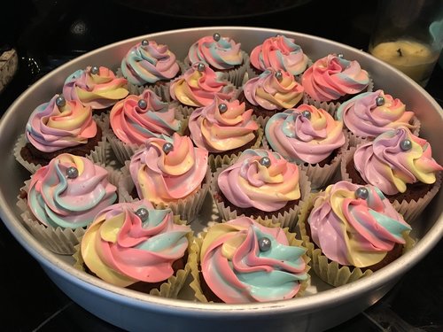 cupcake  frosting  rainbow