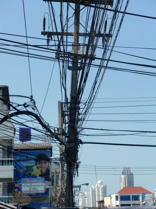 current power poles high voltage