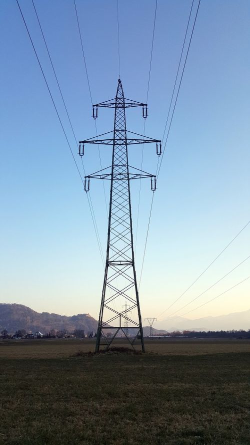 current power poles power line