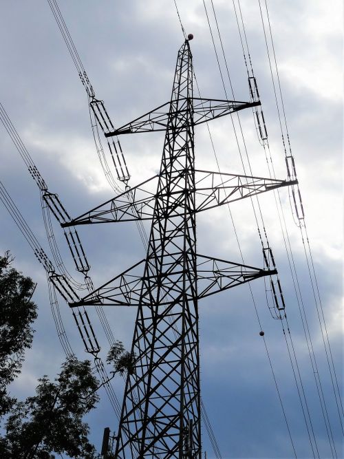 current line electricity pylon power line