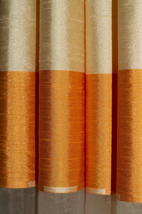 curtain  orange  fabric
