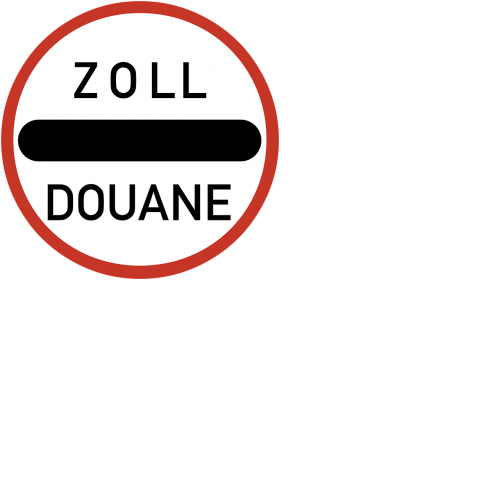 customs road sign stop