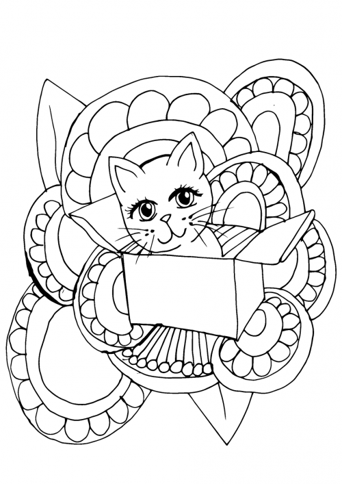 cute cat coloring page