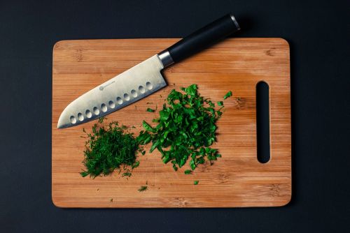 cutting board knife chopped