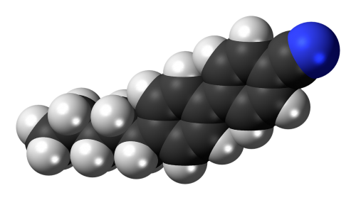 cyanopentylbiphenyl molecule chemistry