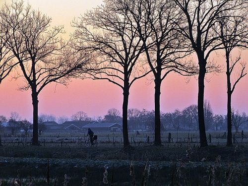 cyclist silhouette freezing