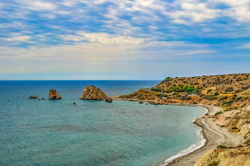 cyprus  aphrodite's rock  landscape