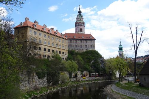czech krumlov river the historic core of the