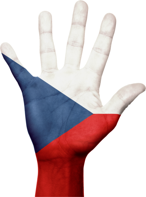 czech republic flag hand