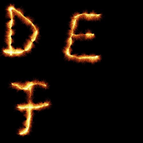 D, E, F, Fire Letters