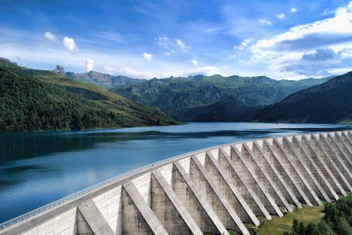 dam mountains alps